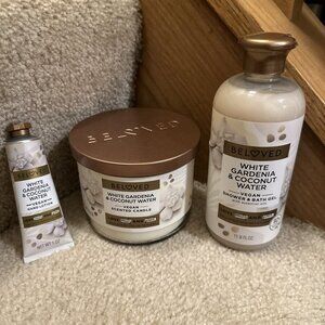 Beloved White Gardenia & Coconut Water Lot of 3: Candle, Hand Lotion & Bath Gel